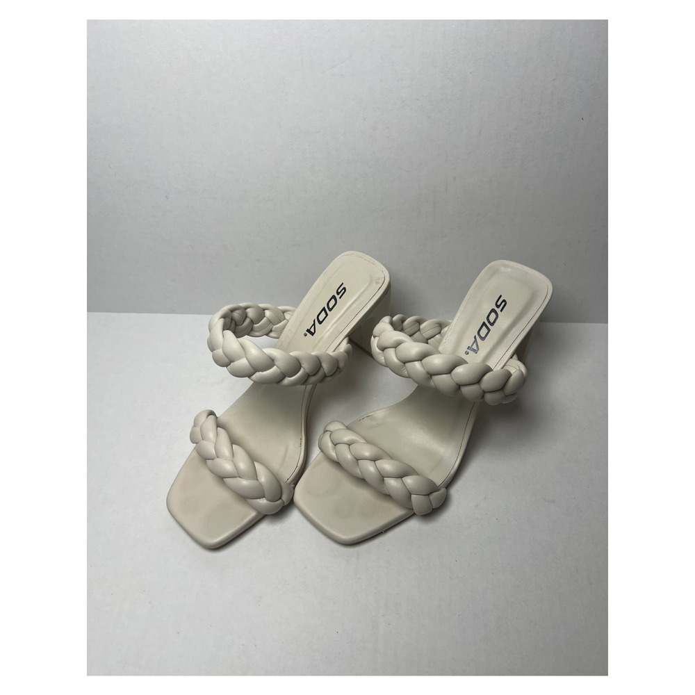 Soda Cream Colored Braided Block Style Heel‎ Size 6 - Picture 5 of 7